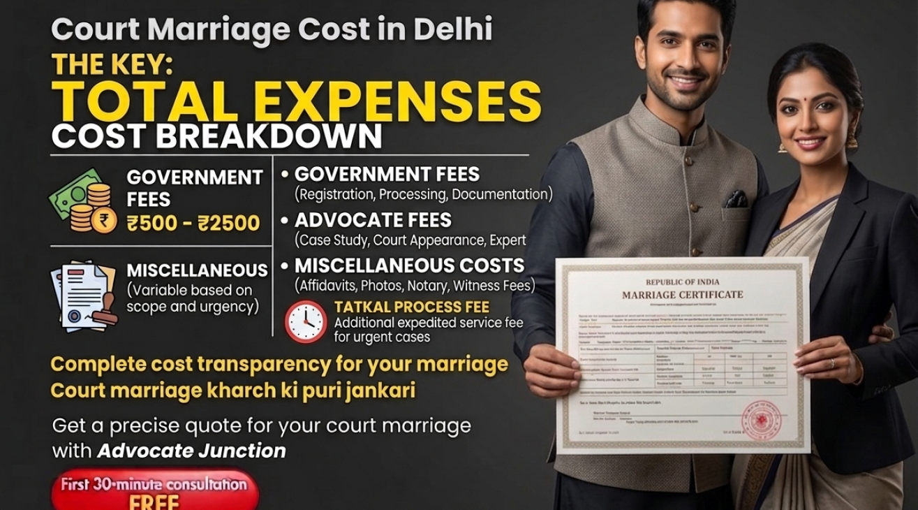 Simplified Court Marriage Cost in Delhi: Complete Fee Breakdown 2026