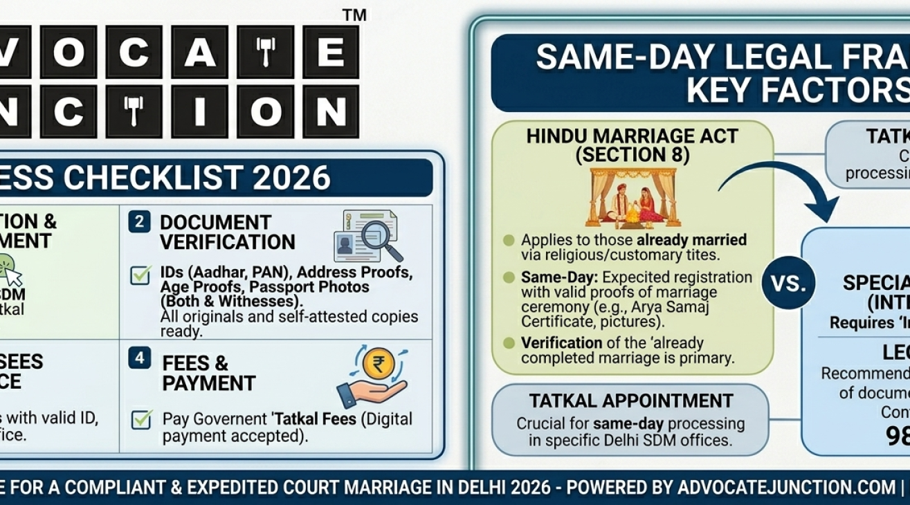 Court Marriage in Delhi 2026: Complete Guide to Tatkal Marriage, SDM Appointment, Marriage Certificate & More