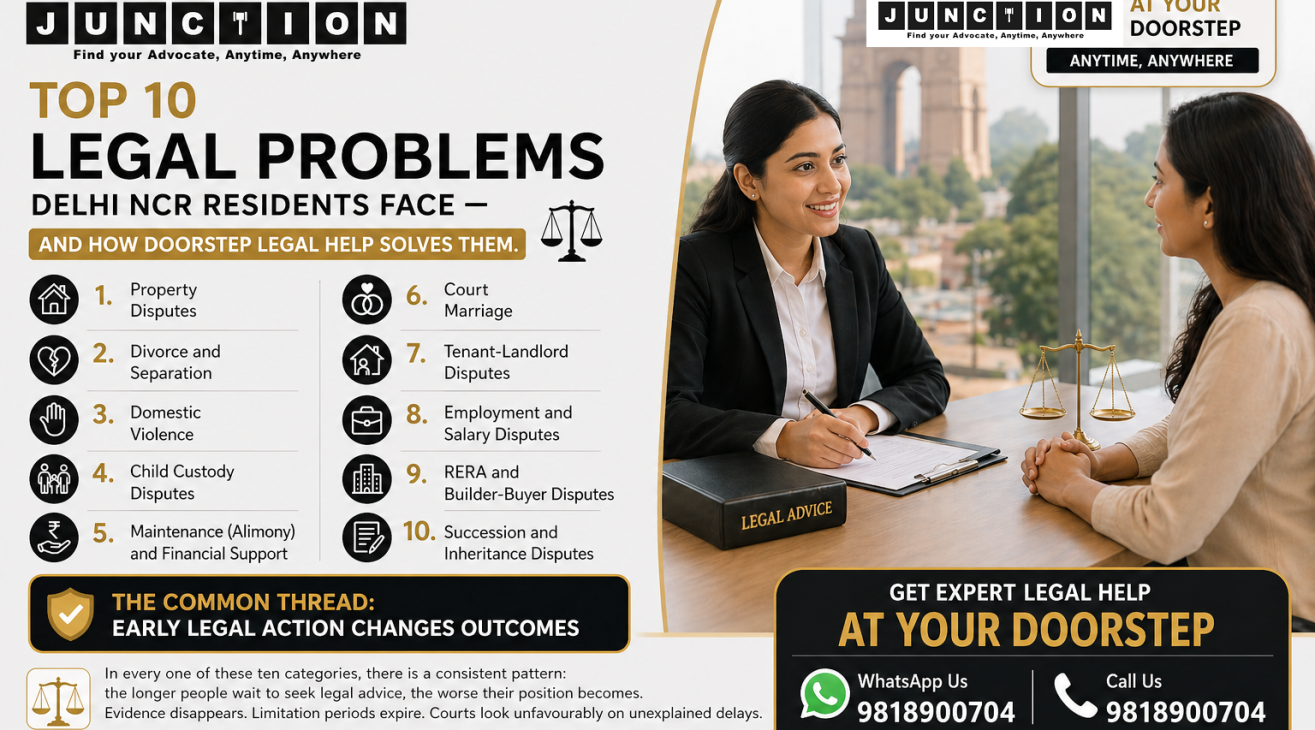 Top 10 Legal Problems in Delhi NCR and How Doorstep Legal Service Solves Them | AdvocateJunction