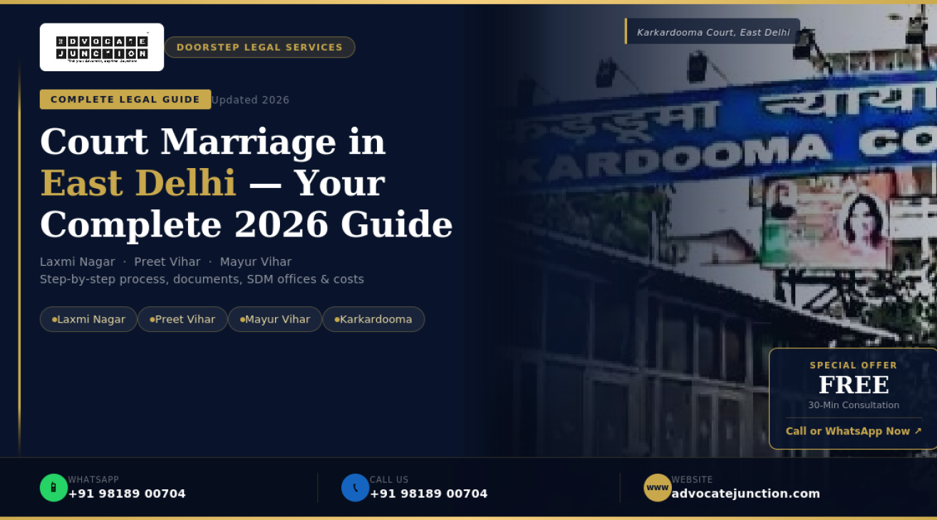 Court Marriage in East Delhi — Laxmi Nagar, Preet Vihar, Mayur Vihar 2026