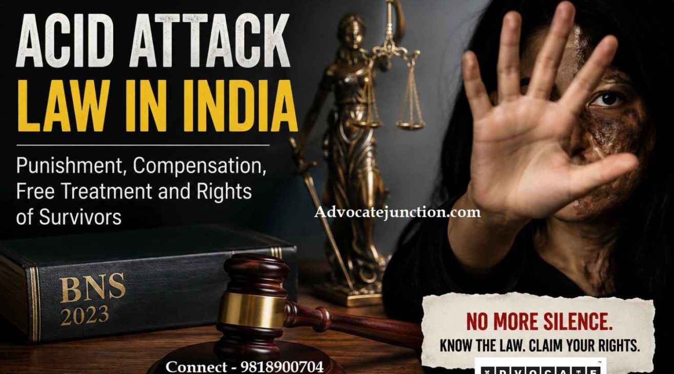 Acid Attack Law in India: Punishment, Compensation, Free Treatment, Bail and Rights of Survivors