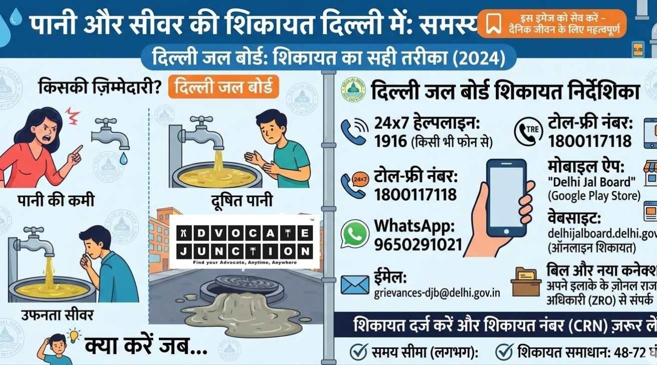 पानी और सीवर की शिकायत दिल्ली | Delhi Jal Board 1916 गाइड